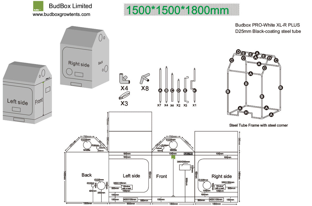 BudBox PRO 150 x 150 x 180cm - Loft / Attic Tent